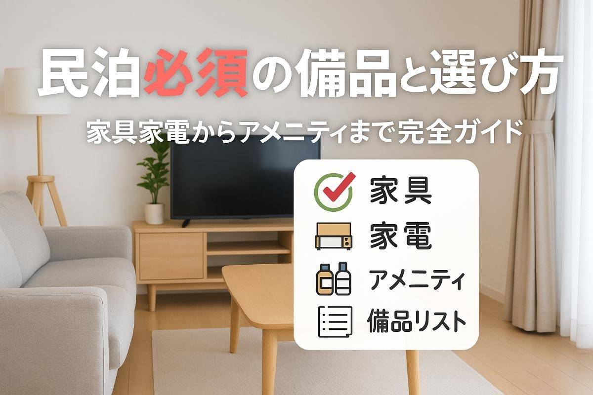 民泊に必要なものを解説！運営に必須の備品リストと家具家電・アメニティの選び方