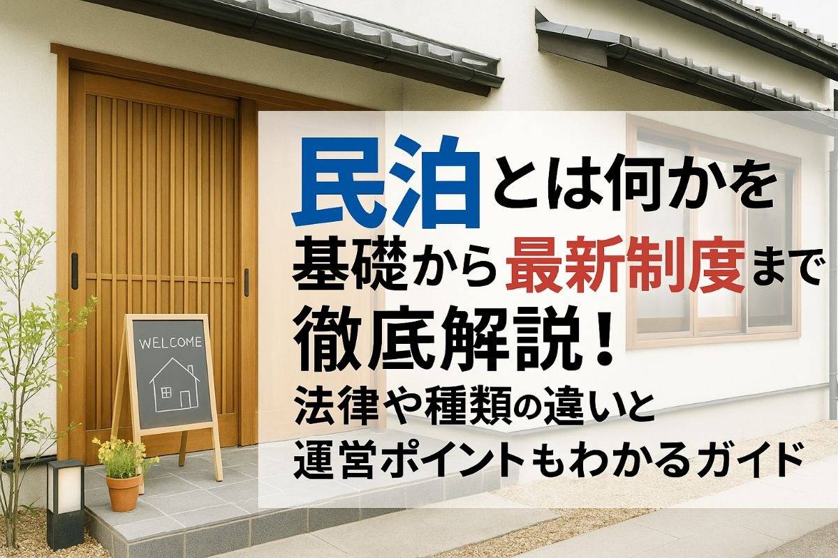 民泊とは何かを基礎から最新制度まで徹底解説！法律や種類の違いと運営ポイントもわかるガイド