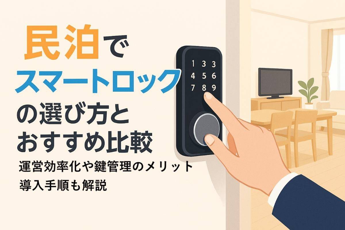民泊でスマートロックの選び方とおすすめ比較｜運営効率化や鍵管理のメリット・導入手順も解説